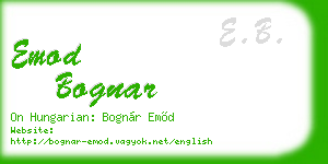 emod bognar business card